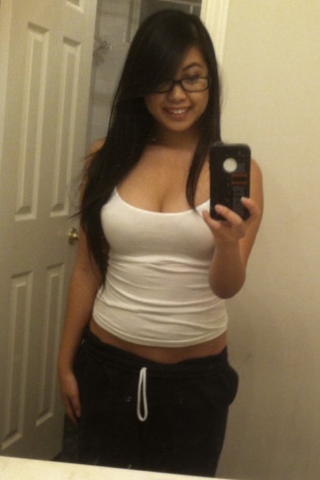 Busty non nude Asian chick with glasses selfshot; Amateur Asian Ass Hot Non Nude 