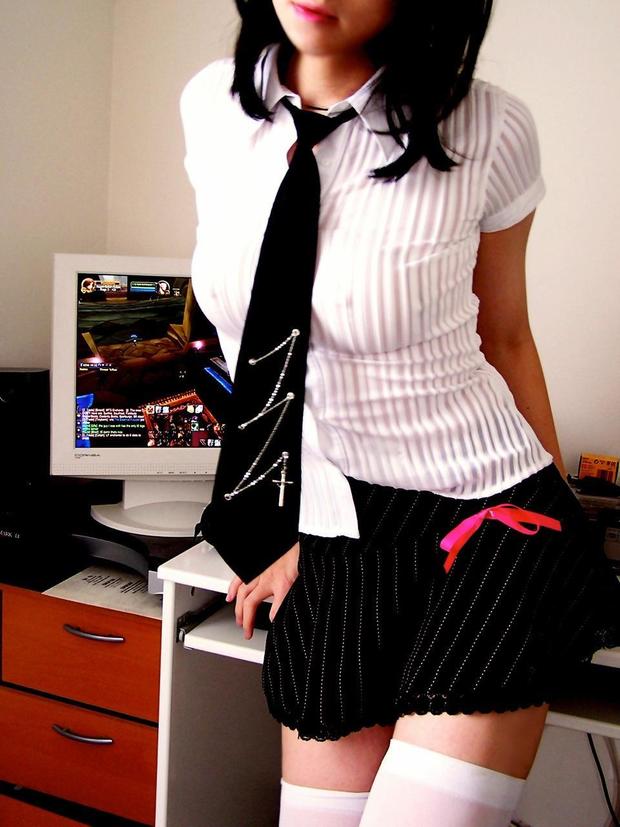 office; Babe Big Tits Brunette Hot 