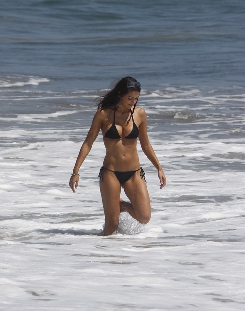 Adrianne Curry beach bikini photo; Celebrity 