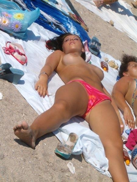 Nude and Beach - Older Woman Beach Sunbathing Nude; Amateur Beach 