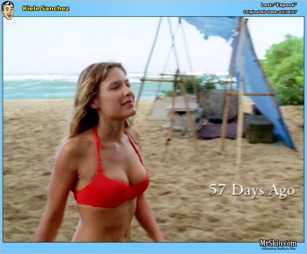 Kiele Sanchez red bikini top; Celebrity 