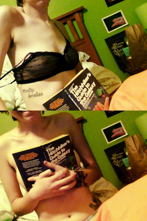 this is definitely how i read my books...; Amateur Small Tits College Lingerie 