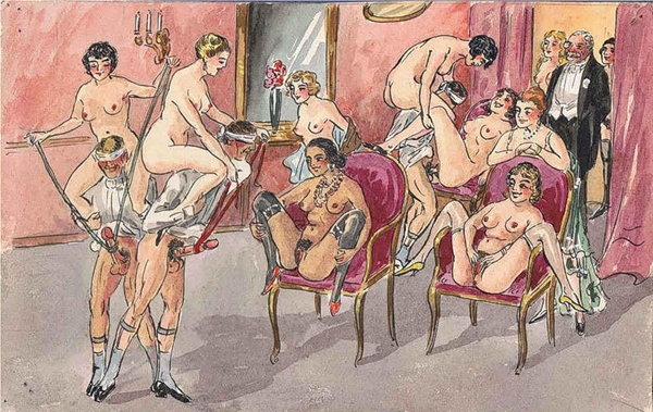 Bizarre sex party; Funny Orgy Party Vintage Pussy 