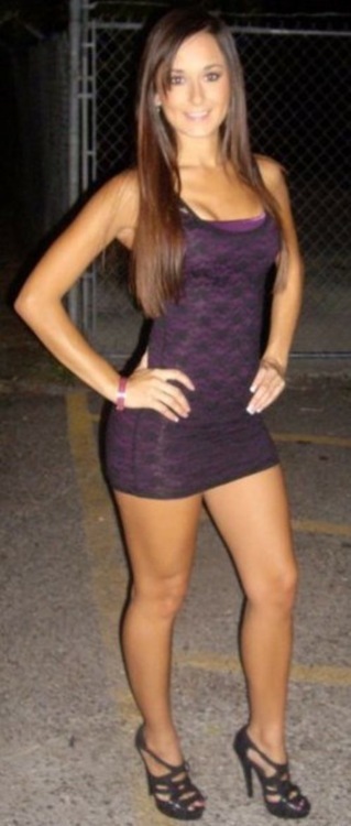 Long Brown Hair and a Purple Dress; Amateur 