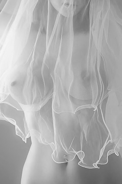 ...; Amateur Big Tits Bride Brunette Lingerie See Through Topless Wedding 