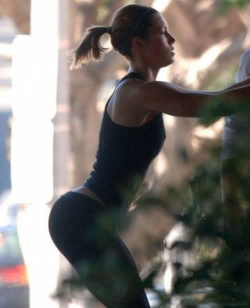 Jessica Biel; Brunette Celebrity Athletic 